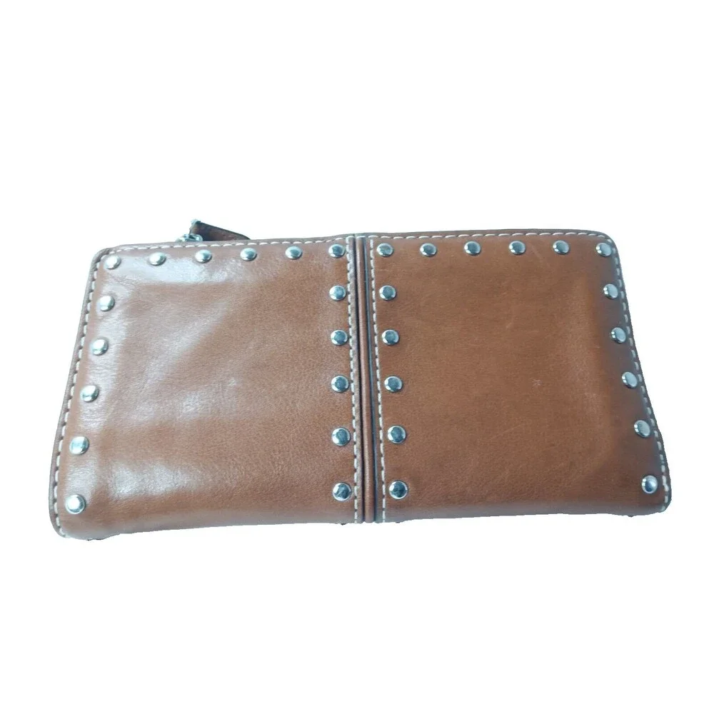 Michael Kors Astor Leather Wallet Cognac Brown Vintage